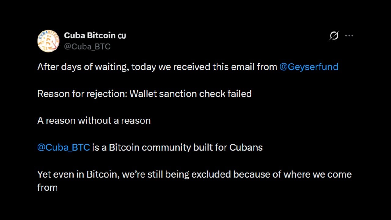 Geyser Rejects Cuba Bitcoin Initiative Over US Sanction Compliance – Bitcoin News